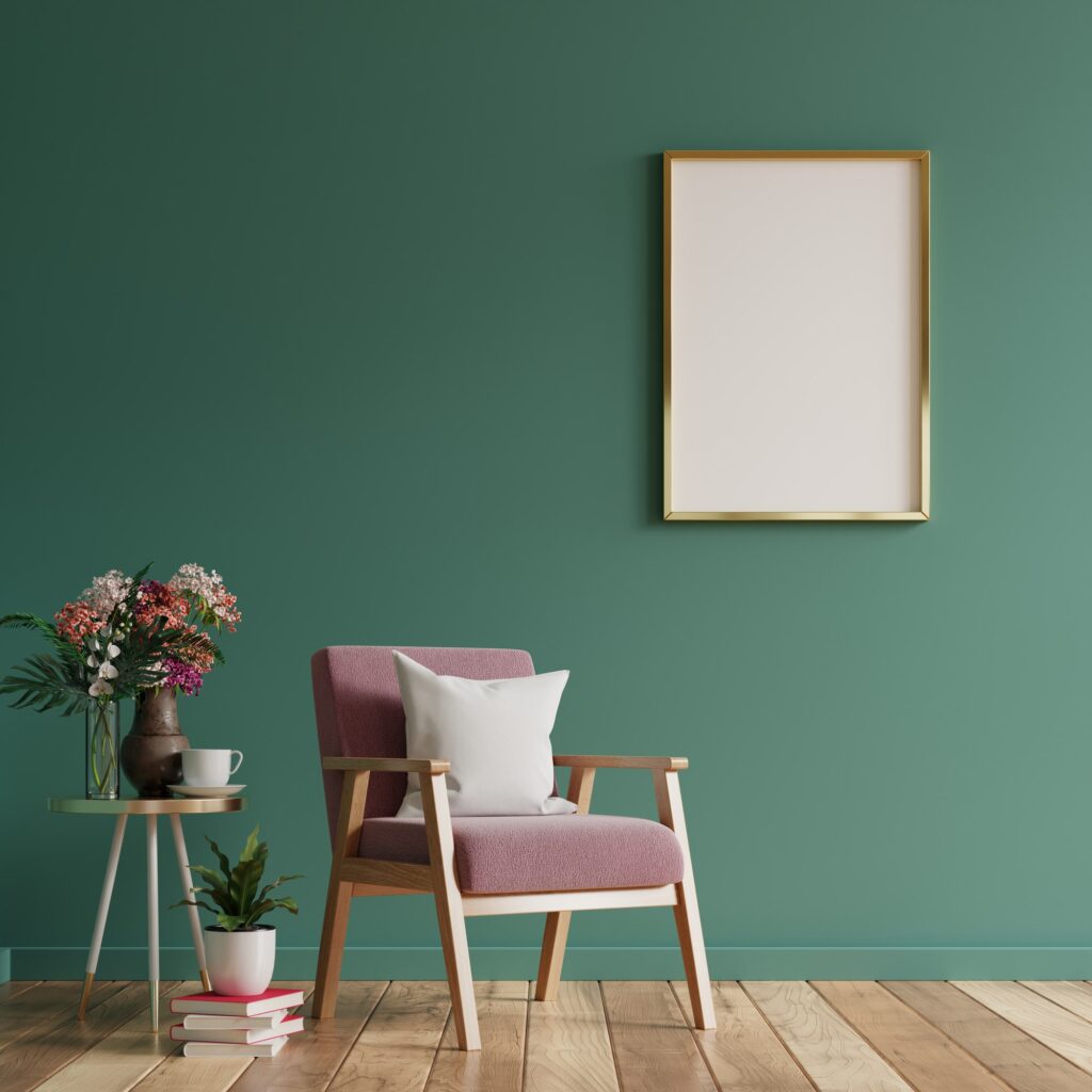 mock-up-poster-in-modern-living-room-interior-design-with-green-empty-wall