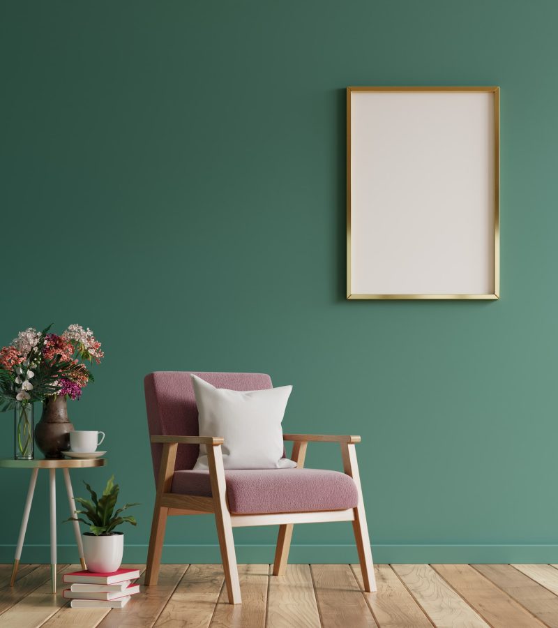 mock-up-poster-in-modern-living-room-interior-design-with-green-empty-wall